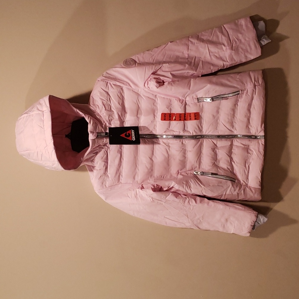 Gerry Girls Rose Mist Pink Hooded Jacket Coat M 10-12 Warm Without the Weight